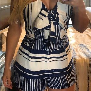 Lulus navy & white romper size med .